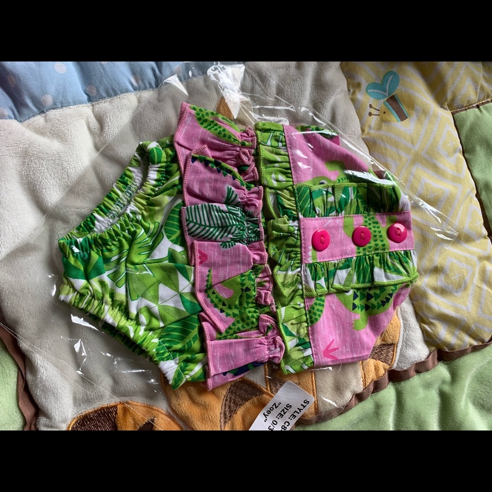 Ric Rac and Ruffles Zoey swimsuit 0/3 month